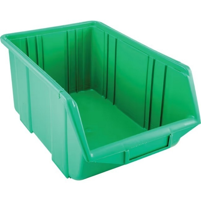 Senator Stack & Hang Plastic Bin - Small Parts Storage - SEN3A - with Label Holder - 35 x 22 x 16.5 cm - Green