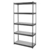 Matlock Standard Duty Shelving - Steel - 5 Shelves - Grey - 318kg Capacity - 46 x 91.5 x 183 cm