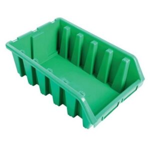 Matlock Plastic Storage Bin - Wall Mountable & Stackable - Label Holder - 33 x 50 x 18.7 cm - Green