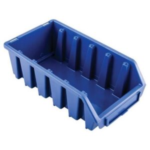 Matlock Plastic Storage Bin - Wall Mountable & Stackable - Label Holder - 11.6 x 21.2 x 7.5 cm - Blue
