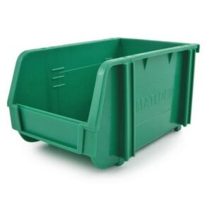 Matlock Plastic Louvre Panel Bin - Stack and Hang Container - Interlocking Design - 15.7 x 23.7 x13.2 cm - Green