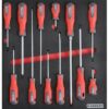 KennedyPro Screwdriver Set - 12 Pieces - with 2/3 Width Foam Tool Control Inlay for Tool Roller Cabinets