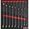 Kennedy Metric Combination Spanner Set - 18 Pieces - with 2/3 Width Foam Tool Control Inlay for Tool Roller Cabinets