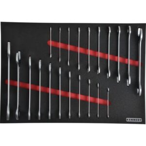KennedyPro AF & Metric Open Ended Spanner Set - 21 Pieces - with full Width Foam Tool Control Inlay for Tool Chests