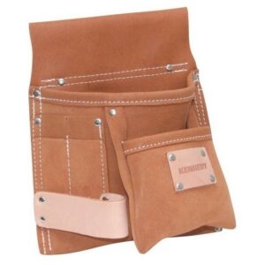 Kennedy Tool Belt - Leather - 5 Pockets -Brown - 25 x 21 cm