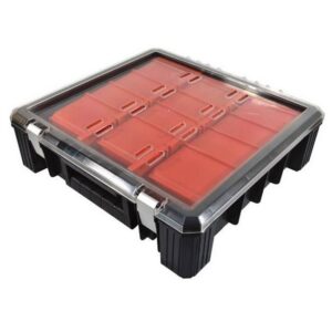 Kennedy Parts Organiser - Steel Case & Plastic Drawers - 12 Compartments - 38 x 40 x 11 cm