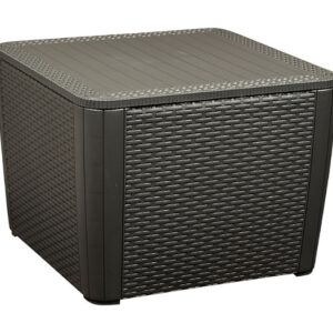 Jabulani Patio Table - Outdoor - Rattan Look - Charcoal - 57 x 57 x 43cm
