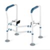 Toilet Safety Rails with Anti Slip, stand alone with backrest