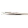 Ideal-tek High Precision Tweezers for Biology 120 mm, Type 7SG.CX, Very Fine Tip, Curved, Anti-Magnetic Superalloy, Serrated Handles
