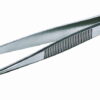 Tweezers stainless, bent, pointed, 145 mm