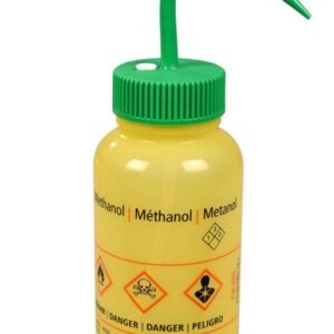 Bürkle LeakProof Spray Bottle 500 ml LDPE, "Methanol" Print in German, English, and French