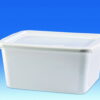 VITLAB Bowl PP White 17 Ltr with Lid, Square, 430x331x195 mm