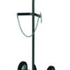 Gorr Steel Bottle Cart KKR 832/01 for 1 Bottle 33 Ltr Full Rubber Wheel Ø 200mm Powder Coated Black/Silver
