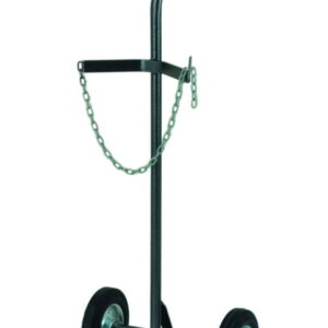 Gorr Steel Bottle Cart KKR 832/01 for 1 Bottle 33 Ltr Full Rubber Wheel Ø 200mm Powder Coated Black/Silver