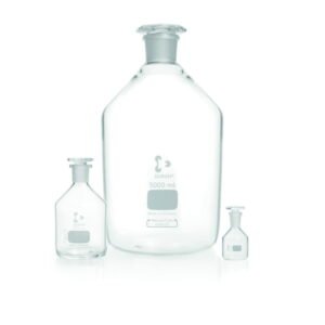 DWK Duran Narrow Neck Reagent Bottle, Clear Glass, with NS Glass Stopper, 500ml