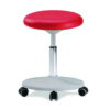 Interstuhl Büromöbel Stool Labster, Red Synthetic Leather Skai, Height Adjustable 450–650 mm, Castors, Disc Feet and Plastic Units, Platinum Grey