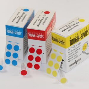 Heathrow Scientific Tough Spots PVC Round Ø 13 mm, Yellow, Pack of 1000 Roll