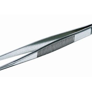 Tweezers stainless, straight, pointed, 115 mm