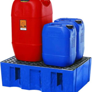 Asecos Drain Tray 725 × 525 × 235 mm, PE, Payload 150 kg, Grating PE, Without Feet