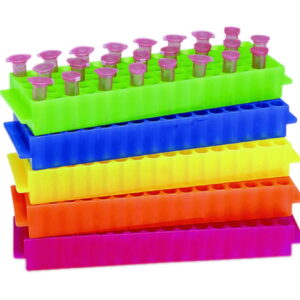 Heathrow Scientific Red 80-Well Polypropylene Test Tube Rack – For 1.5–2.0 mL Tubes