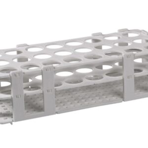 Bürkle Test Tube Rack, White, PP for 24 Glasses zp to 25mm dia. without Backing System
