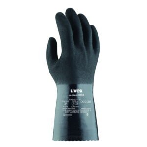 Uvex Protective Gloves U-Chem 3100 Black, 30 mm with Cuff, Size 10 Nitrile-Rubber, Pack of 1 Box á 10 Pairs