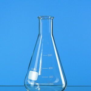 Erlenmeyer flask 1000 ml Narrow neck, Boro 3.3, DIN 12380/ISO 1773 with beaded rim and graduation pack of 10
