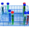 Heathrow Scientific Coated Wire Tube Rack 16–20mm 8x10 Format Blue