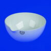 Haldenwanger Evaporating Basin 75 mm Ø, Porcelain, French Form, with Spout and Flat Base