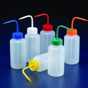 DWK 500 mL Wide Neck Wash Bottles with Red Cap (Pack of 5)