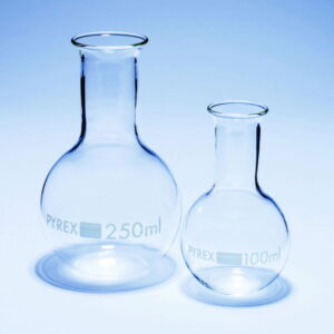 DWK PYREX 2000mL Narrow Neck Flat Bottom Round Flask (Pack of 10)