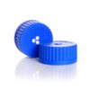 DWK Duran Membrane Screw Caps GLS 80, PP Blue, for Laboratory Glass Bottles, ePTFE Pore Size 0.2 µm, Pack of 2