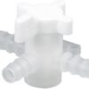 Bürkle 3-Way Stopcock, PVDF, Bore 6 mm for Tubing Bore 7-9 mm