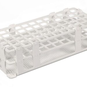 Bürkle Test Tube Rack, White, PP for 60 Tubes up to 16 mm Ø with Restraint System