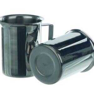 BOCHEM Beaker 100 ml, 18/10 Steel with Rim, Spout, and Handle
