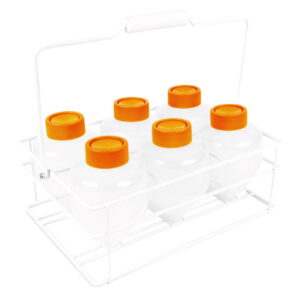 Coated Wire Centrifuge Bottle Rack 85-96mm 2 x 3 Format, White