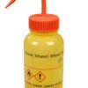 Bürkle Wide-Neck Wash Bottle 500 ml, LDPE, "ethanol", Orange Closure, LaboPlast
