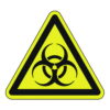 Warning sign, "Warning of biohazard", foil, self-adhesive, length 200 mm