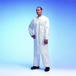DuPont Lab Coat Tyvek 500, Size M, Model TY PL30 S WH 09, 2 Pockets, White, PE-Spunbond Nonwoven, with Zipper, Pack of 50