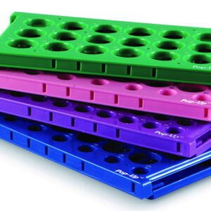 Heathrow Scientific Tube Racks Pop-Up PP, Foldable for 45 x 15ml Tubes, Violet, Pack of 2