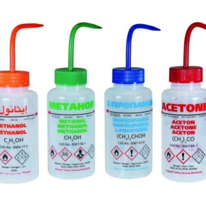 LLG Safety Vented Wash Bottle 500 mL, Acetone with Pressure Control Valve, LPDE, N/DK/SE/UK