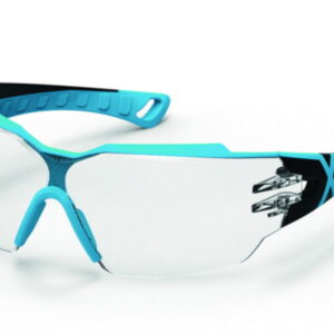 Uvex Pheos CX2 9198 Protection Spectacles – Blue/Grey Frame, Clear Supravision Excellence Lens