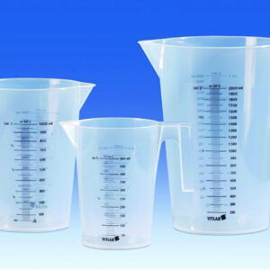VITLAB Measuring Jug 3000 ml, PP, Stackable, Completely Transparent, Printed Black Graduation on Both Sides