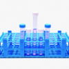 ISOLAB Test Tube Rack, Detachable, PP for 40 Tubes with Dia. 20mm, Blue, 125 x 265 x 70 mm