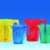 VITLAB Set Measuring Beaker 500 ml PP Colored Stackable (Blue, Yellow, Red, Green)