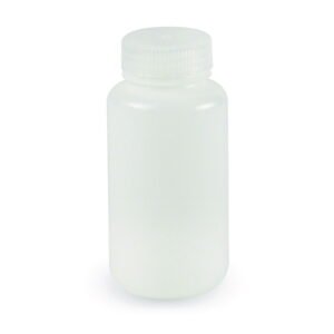 LLG Wide Mouth Bottle, 250 mL, Round, HDPE with Screw Cap, Pack of 12