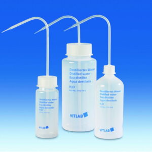 VITLAB Washing Bottle, PE, Cap. 250 ml, Distilled Water