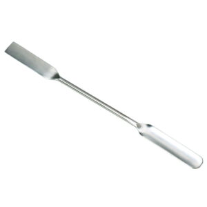 Powder spatula square/half-shell, AISI 304, 150 mm