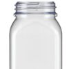 Kautex Square Wide Neck Container, 500 mL, Hard PVC, Clear, with Cap