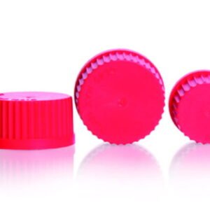 DWK Duran GL 45 PBT Screw Cap, Red, with PTFE-Coated Silicone Seal